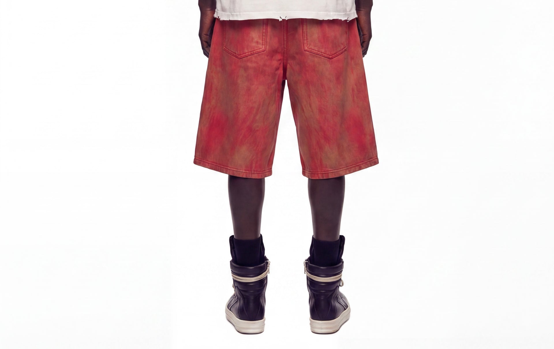 Anti Everything Red Leather Shorts