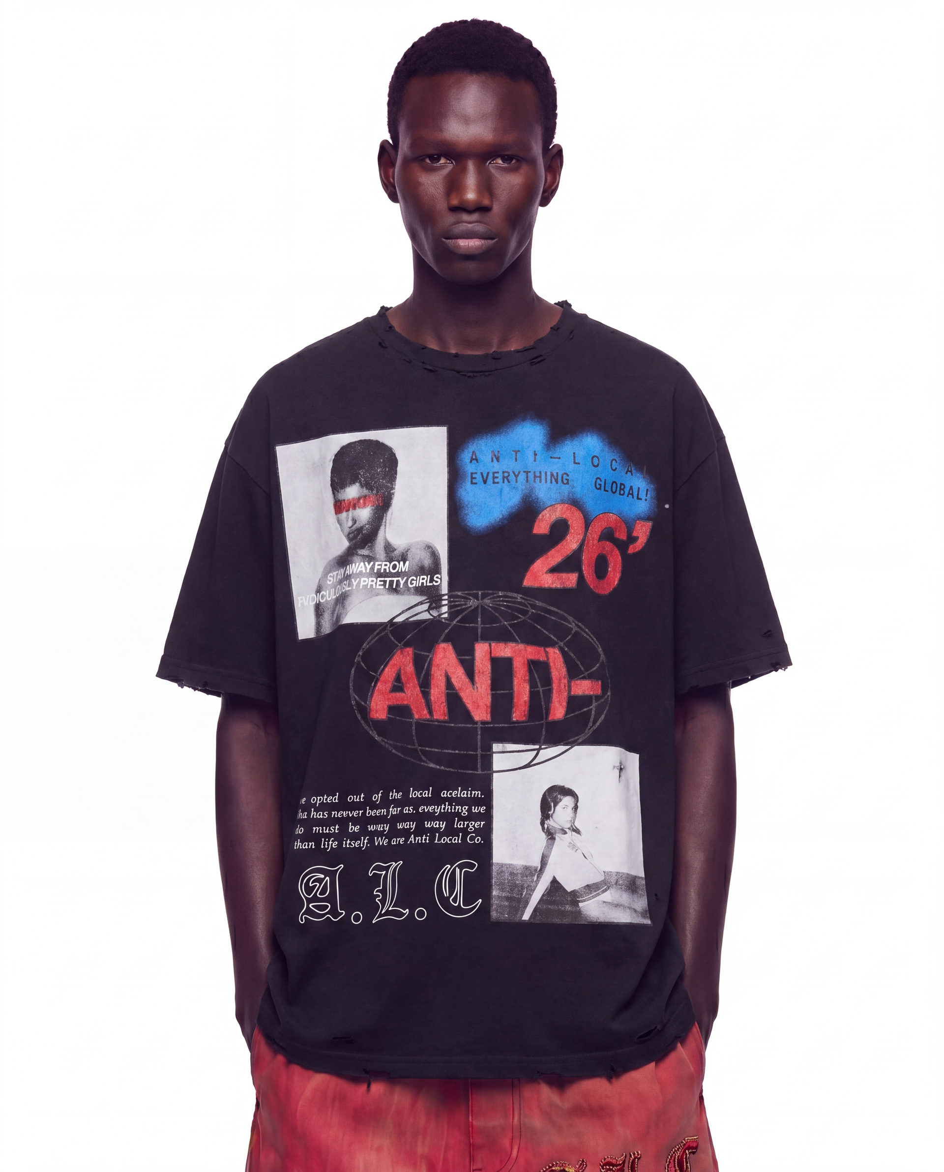 Anti Everything Black Distressed Tee