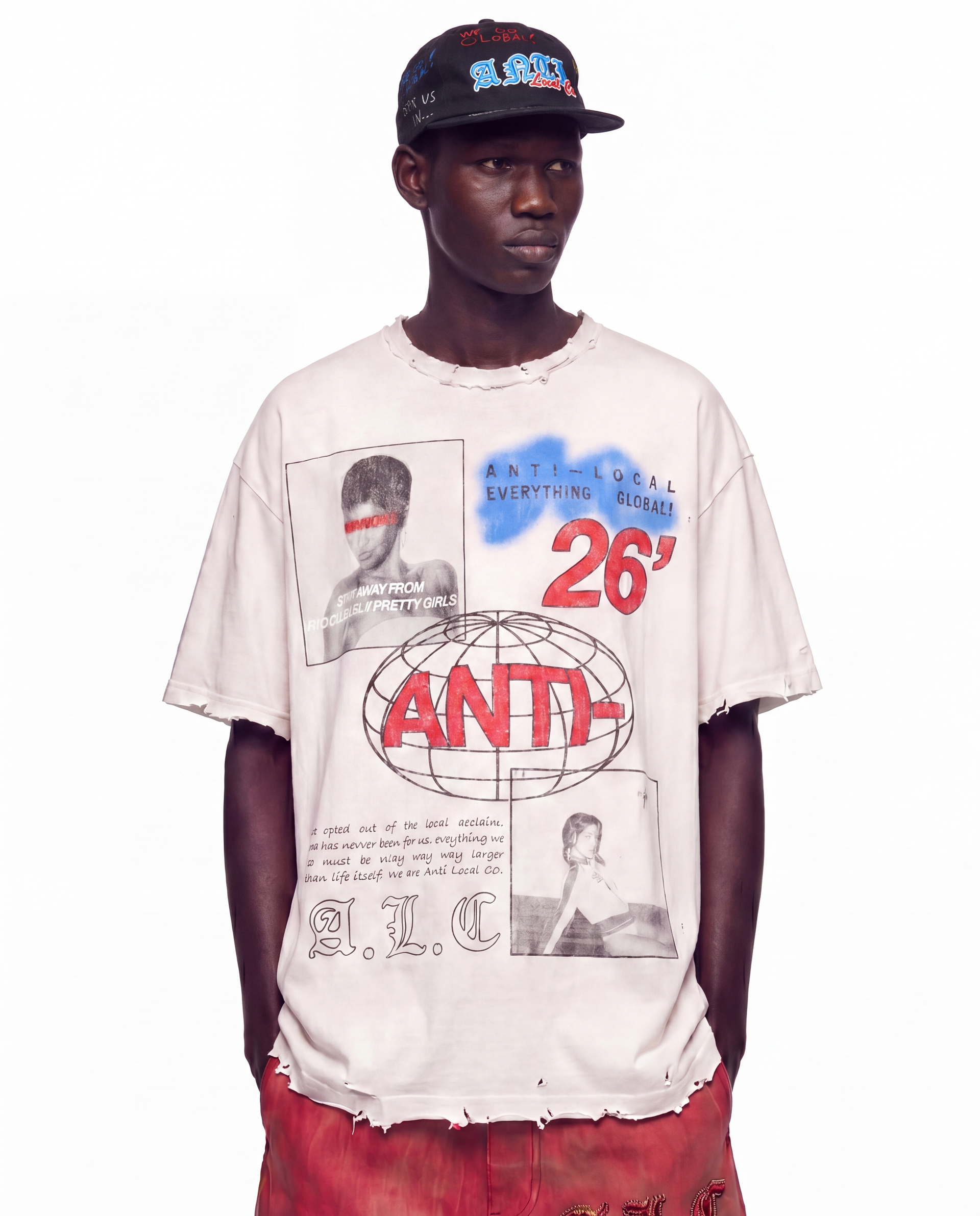 Anti Everything Distressed White Tee